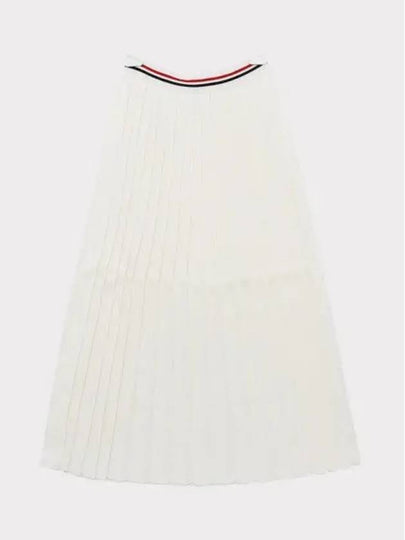 Cotton Stripe Pleated Skirt White - THOM BROWNE - BALAAN 2