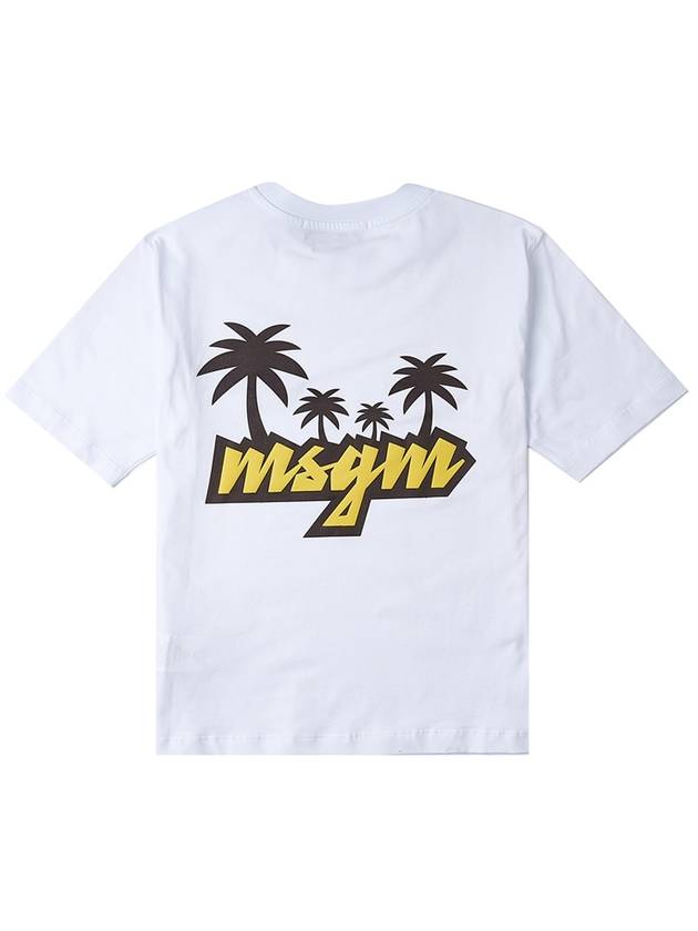 Tropical Logo Cotton Short Sleeve T-Shirt White - MSGM - BALAAN 4