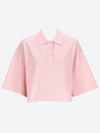 Cropped Cotton Piquet Polo Shirt Pink - BOTTEGA VENETA - BALAAN 2