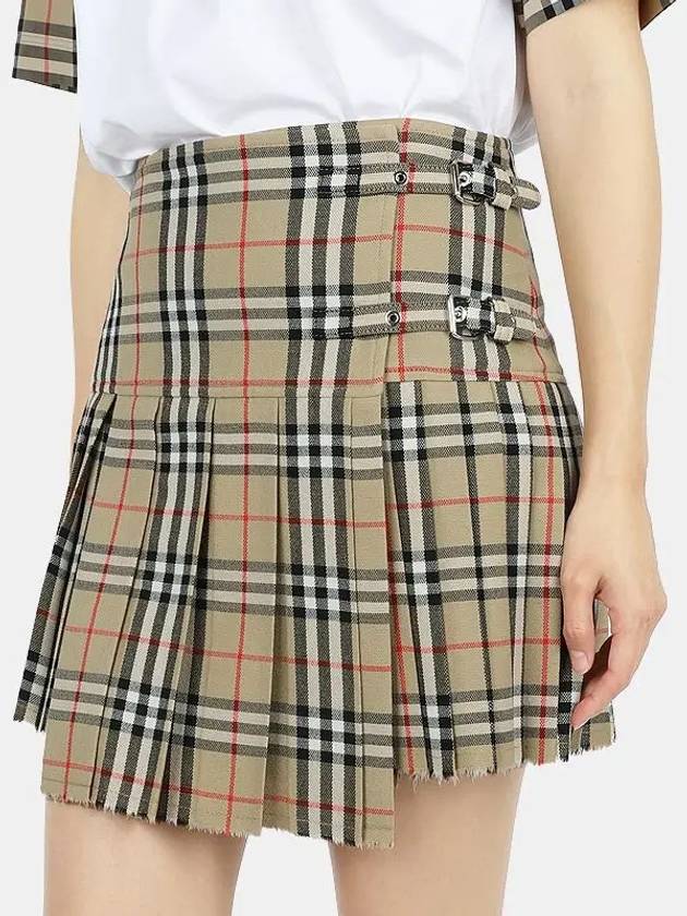 Vintage Check Wool Kilt pleated skirt Archive Beige - BURBERRY - BALAAN 3