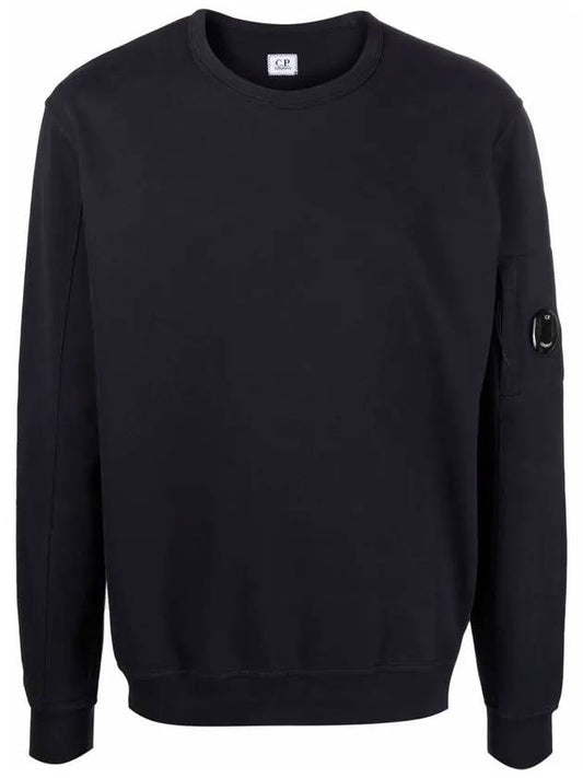 Men's Lens Wappen Fleece Sweatshirt Navy - CP COMPANY - BALAAN 2