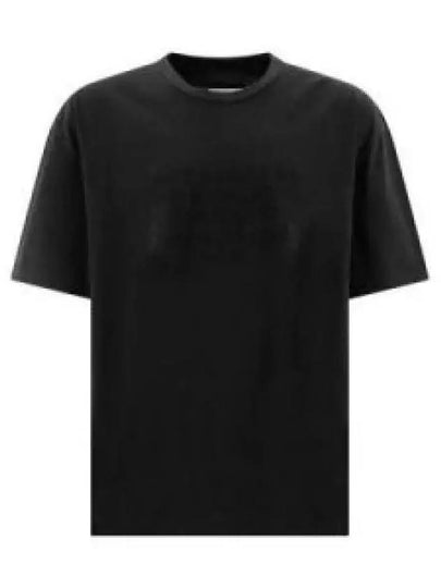 Embroidered Logo Cotton Short Sleeve T-Shirt Black - MAISON MARGIELA - BALAAN 2