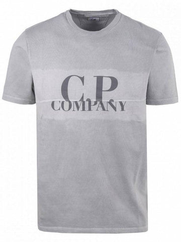 Vintage Washing Logo Cotton Short Sleeve T-Shirt Grey - CP COMPANY - BALAAN 1