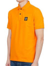 Men's Logo Patch Cotton Polo Shirt Orange - STONE ISLAND - BALAAN 4