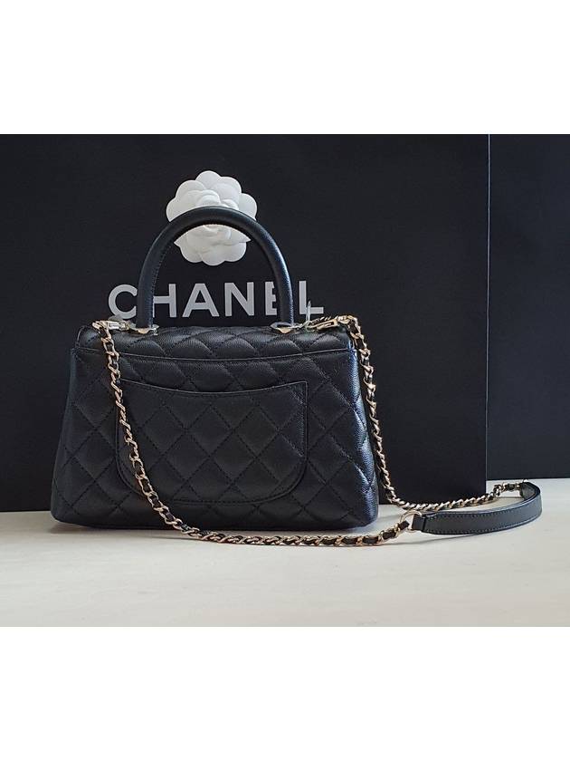 Coco Handle Caviar Gold Small Tote Bag Black - CHANEL - BALAAN 3