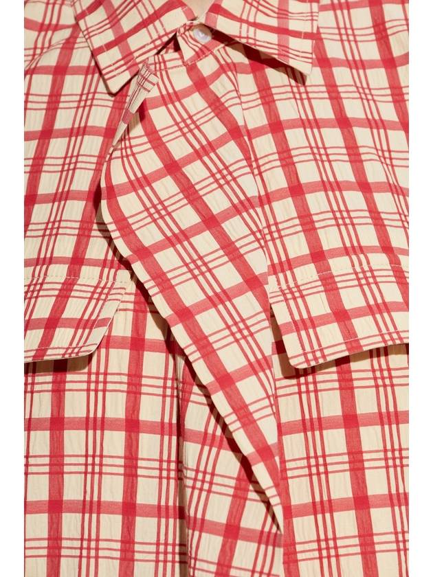 Bottega Veneta Top With Plaid Pattern, Women's, Red - BOTTEGA VENETA - BALAAN 5