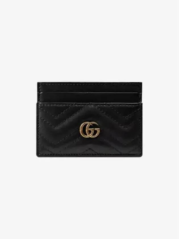 GG Marmont Matelasse 2 Tier Card Wallet Black - GUCCI - BALAAN 3