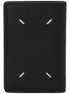 Leather Bi-Fold Card Wallet Black - MAISON MARGIELA - BALAAN.