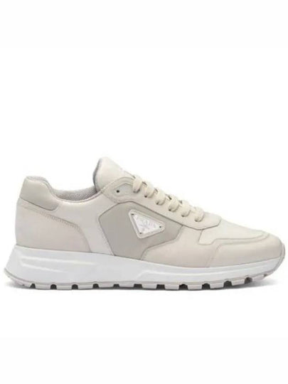 Nubuck Nylon Low Top Sneakers White - PRADA - BALAAN 2