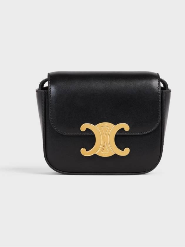 Triomphe Small Shiny Calfskin Cross Bag Black - CELINE - BALAAN 2