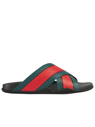 X Strap Web Rubber Slippers - GUCCI - BALAAN 1