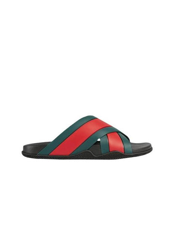 X Strap Web Rubber Slippers - GUCCI - BALAAN 1