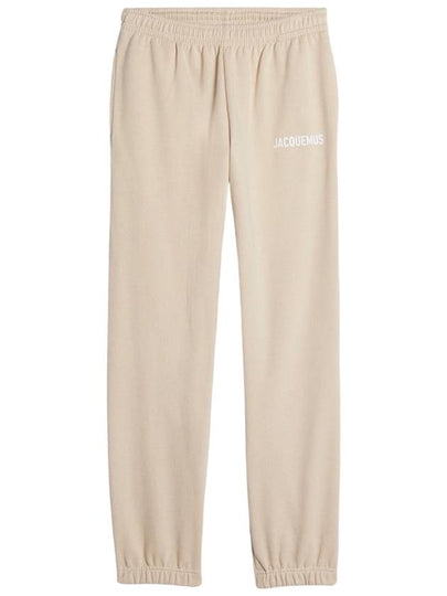 Le Jogging Logo Print Cotton Track Pants Light Beige - JACQUEMUS - BALAAN 2