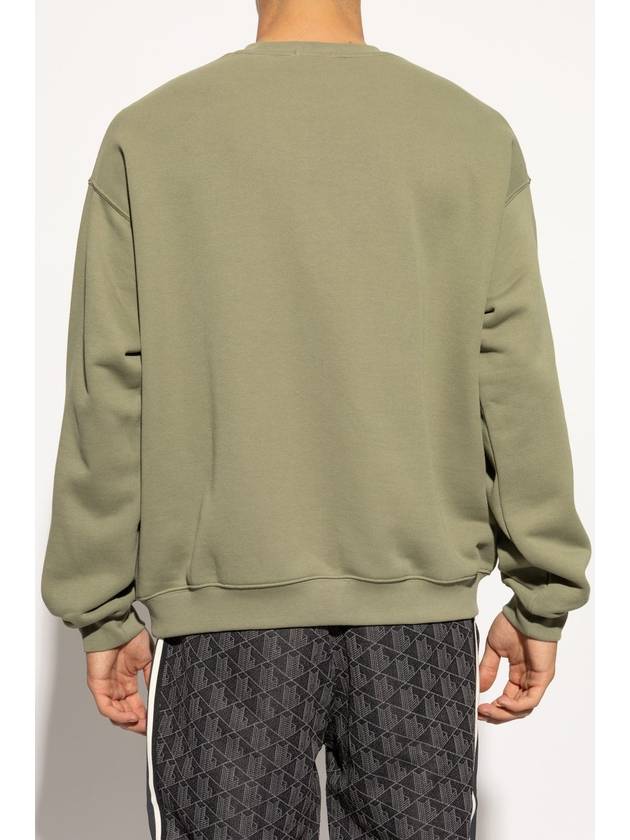 Loose Fit Badge Accent Fleece Sweatshirt Khaki - LACOSTE - BALAAN 7