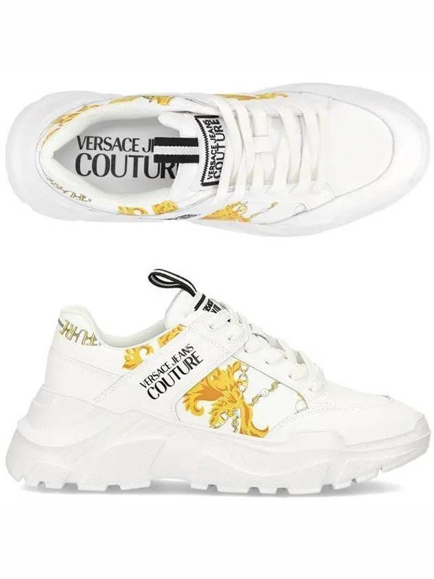 Jeans Couture Logo 77YA3SC2 ZP324 G03 Baroque Printing Leather Men s Sneakers 1052641 - VERSACE - BALAAN 1