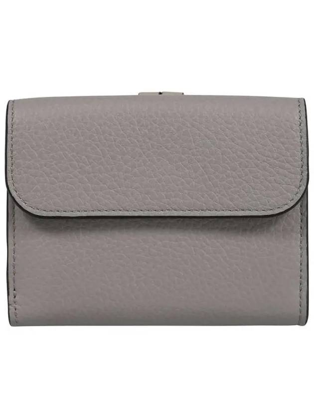 Alphabet Grain Leather Flap Small Bicycle Wallet Gray - CHLOE - BALAAN 4