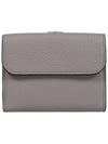 Alphabet Grain Leather Flap Small Half Wallet Grey - CHLOE - BALAAN 4