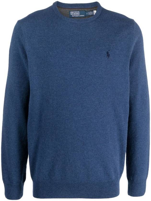 Men's Logo Crew Neck Knit Top Blue - POLO RALPH LAUREN - BALAAN 2