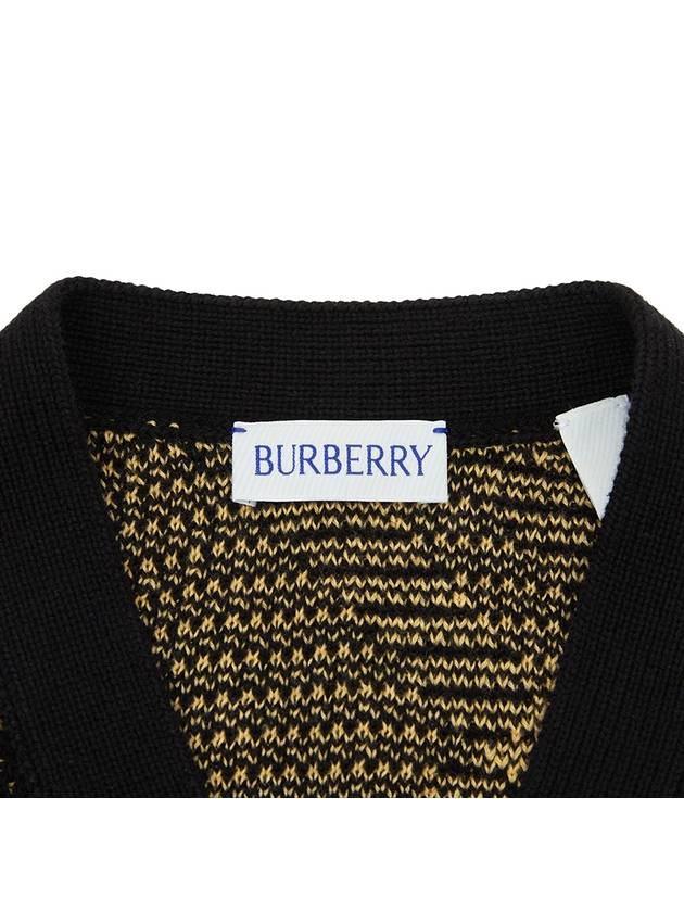 Kids Check Mesh Cotton Cardigan Yellow Black - BURBERRY - BALAAN 6