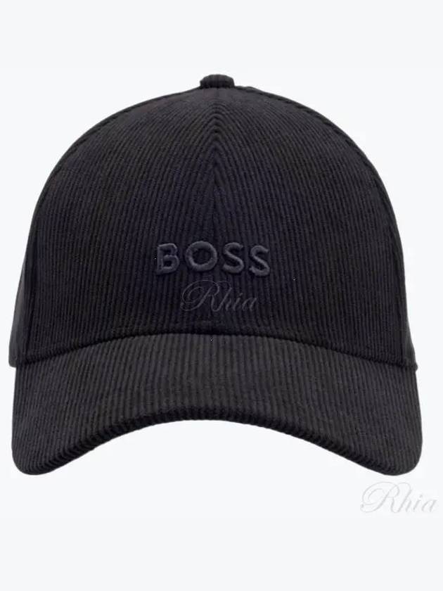 Embroidered Logo Baby Corduroy Ball Cap Black - HUGO BOSS - BALAAN 2