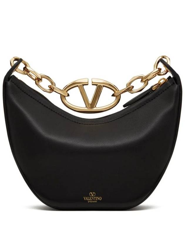 V Logo Zip-Up Small Tote Bag Black - VALENTINO - BALAAN 2