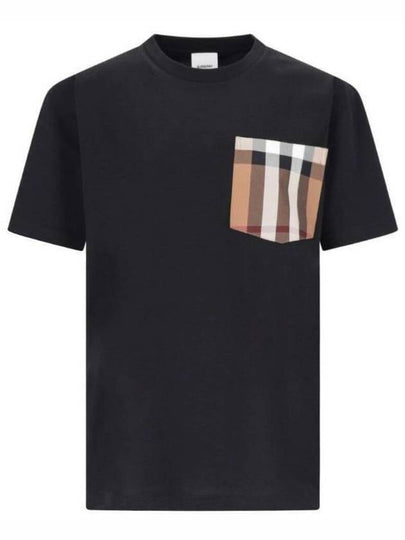 Carrick Check Print Crew Neck Long Sleeve T-Shirt Black - BURBERRY - BALAAN 2