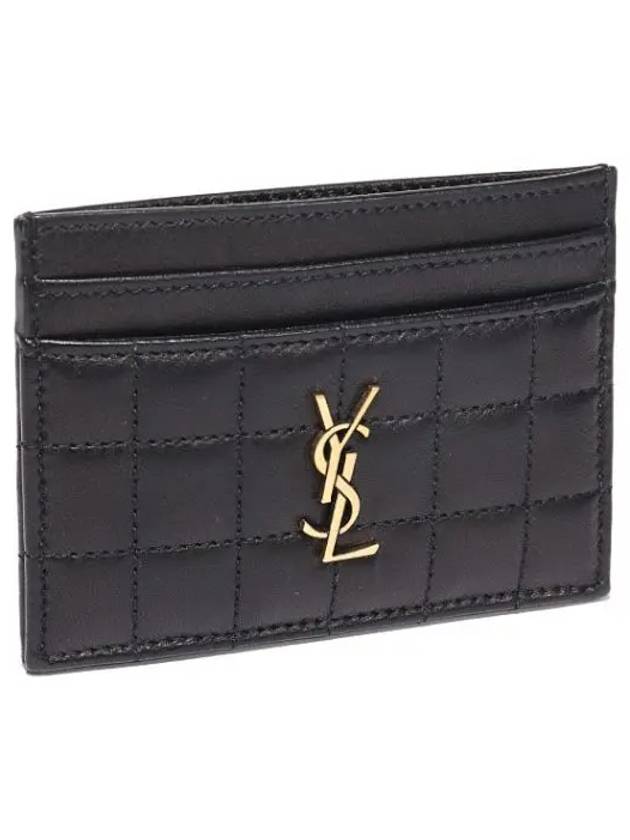 Quilted Cassandra Logo Card Wallet Women - SAINT LAURENT - BALAAN 1