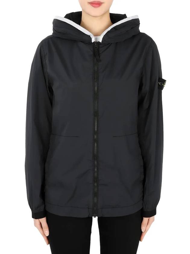 Stone Kids Waffen Patch Two Line Hooded Jacket Black 781640332 V0029 14A Adults can wear - STONE ISLAND - BALAAN 3