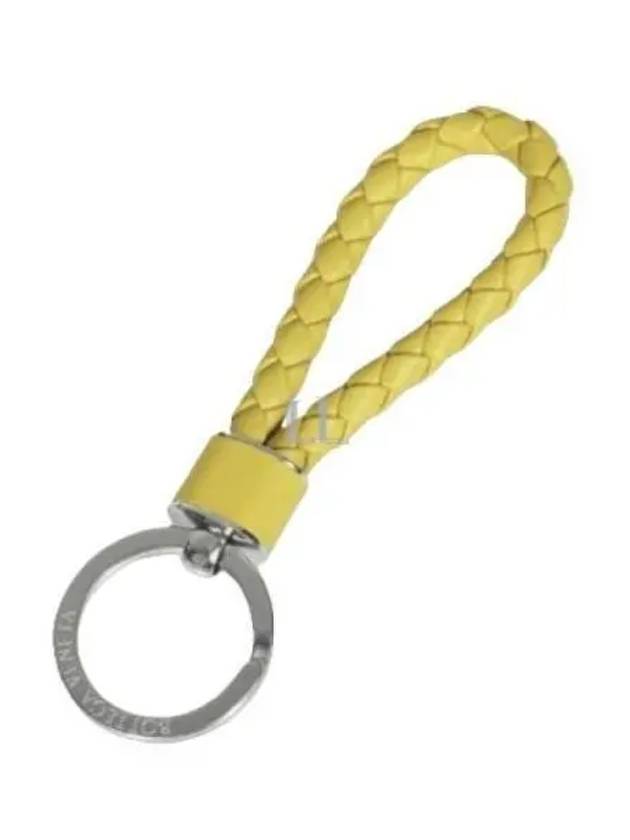 Intrecciato Leather Key Holder Yellow - BOTTEGA VENETA - BALAAN 2