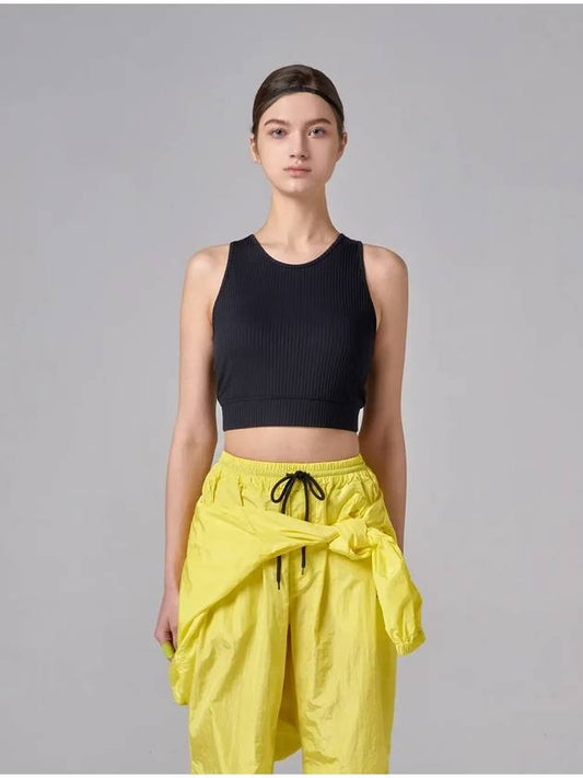 Tech Rib Crop Top Black - ATHPLATFORM - BALAAN 1