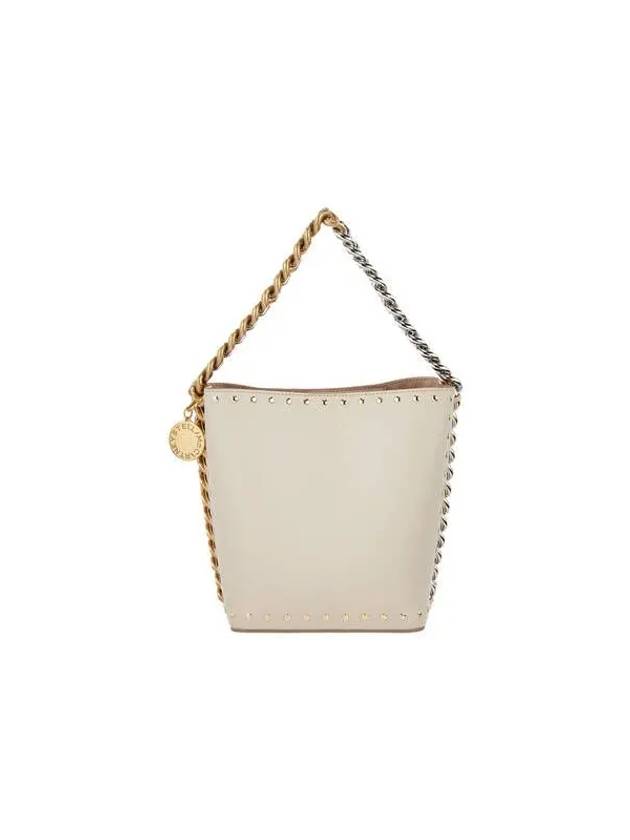 STELLA McCARTNEY FRAYME Stud Bucket Bag Cream - STELLA MCCARTNEY - BALAAN 1