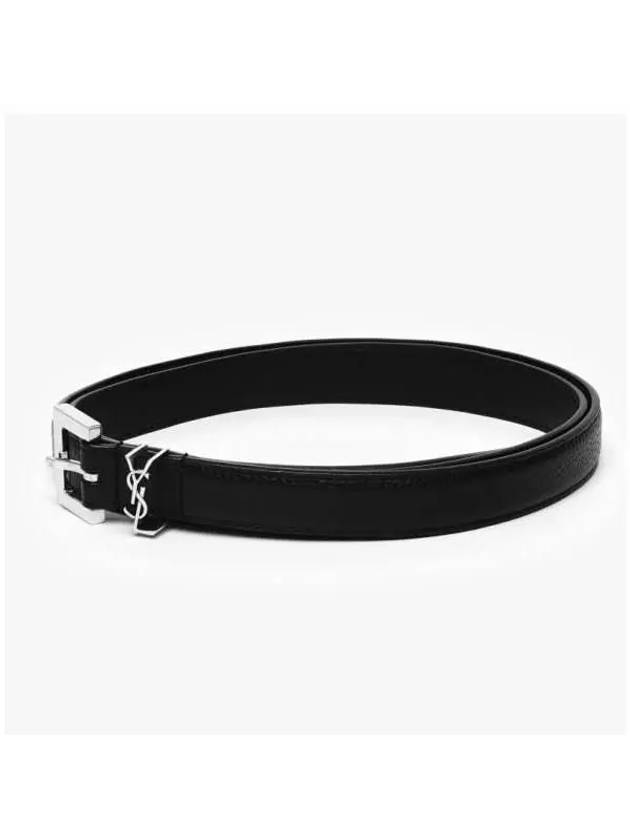 612616 DTI0E 1000 Cassandra Monogram Square Silver Belt - SAINT LAURENT - BALAAN 4