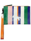 Profile Fox Stripe Canvas Strap Clutch Bag - MAISON KITSUNE - BALAAN.
