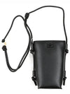 Bou Logo Leather Cross Bag Black - GANNI - BALAAN 2