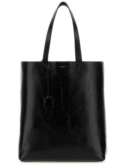 Bold Coated Crinkle Tote Bag Black - SAINT LAURENT - BALAAN 2