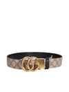 GG Marmont Reversible Leather Belt Beige Black - GUCCI - BALAAN 2