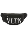 Logo Print Embroidered Belt Bag Black - VALENTINO - BALAAN 2