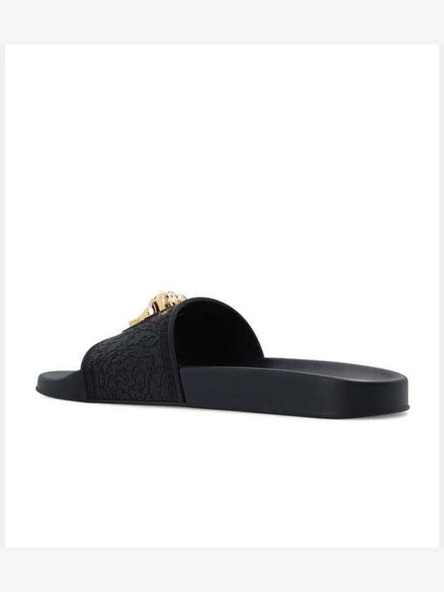 Gold Medusa Rubber Slippers Black - VERSACE - BALAAN 5