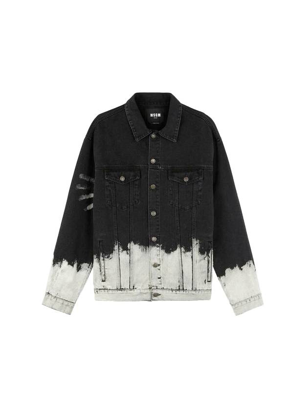 Half Painted Denim Jacket Black - MSGM - BALAAN 1