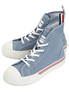 Tartan Sole Canvas High Top Sneakers Blue - THOM BROWNE - BALAAN 2