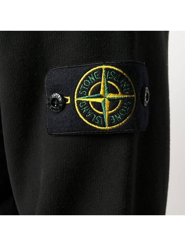 Wappen Patch Cotton Fleece Hoodie Black - STONE ISLAND - BALAAN 6