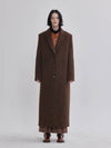 Leopard Jacquard Peton Long Straight Coat Brown - LIE - BALAAN 2