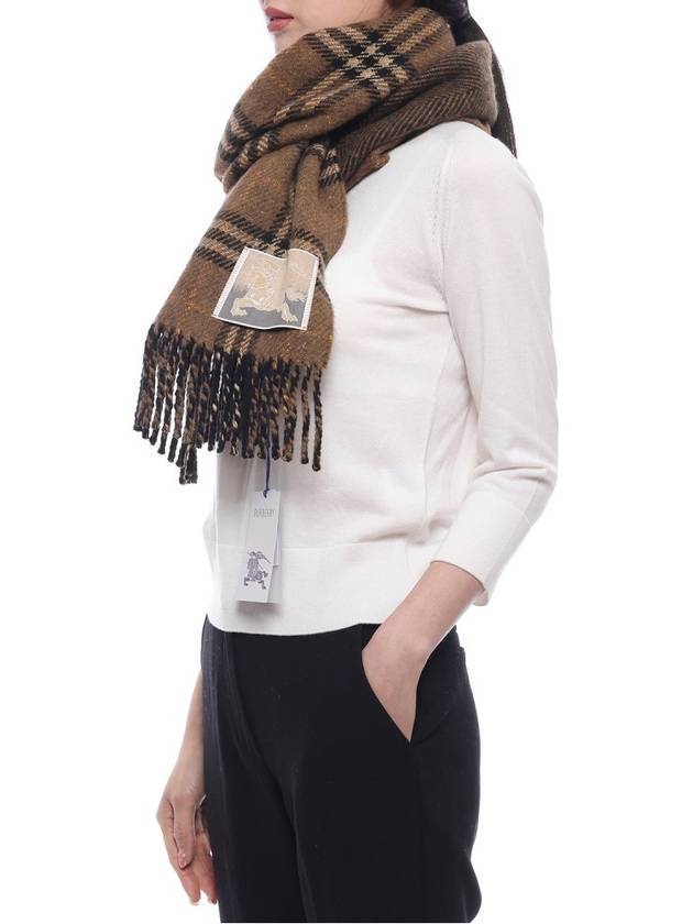 Check Reversible Wool Cashmere Scarf Brown - BURBERRY - BALAAN 5