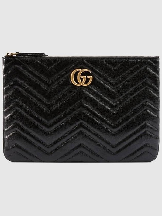 GG Marmont Leather Pouch Bag Black - GUCCI - BALAAN 2