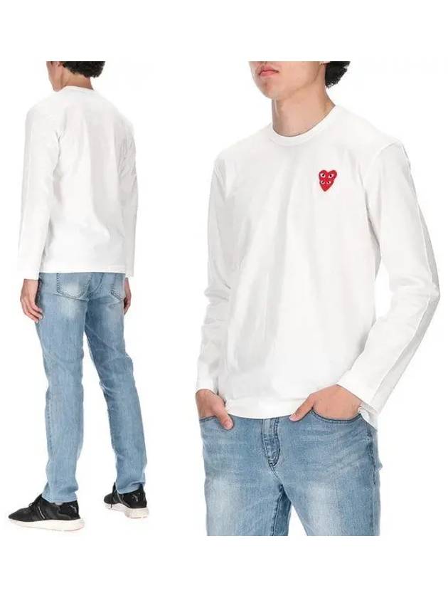 Double Heart Waffen AZ T292 051 2 Men's Long Sleeve T-Shirt 989540 - COMME DES GARCONS - BALAAN 1