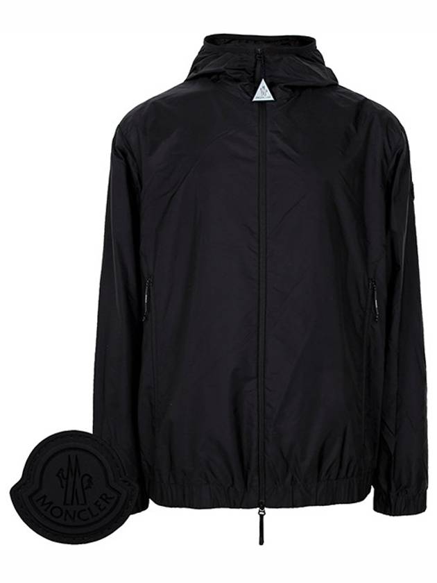 Black Angolian Windbreaker Rain Hooded Jacket ALGOVIA 999 00583 - MONCLER - BALAAN 1