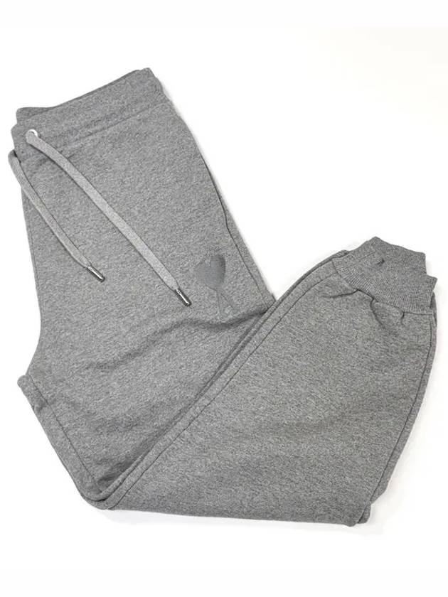 Big Heart Logo Track Pants Grey - AMI - BALAAN 11