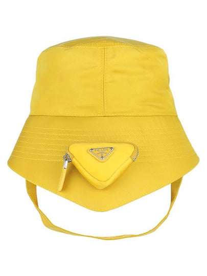 Triangle Logo Pouch Re-Nylon Bucket Hat Yellow - PRADA - BALAAN 2