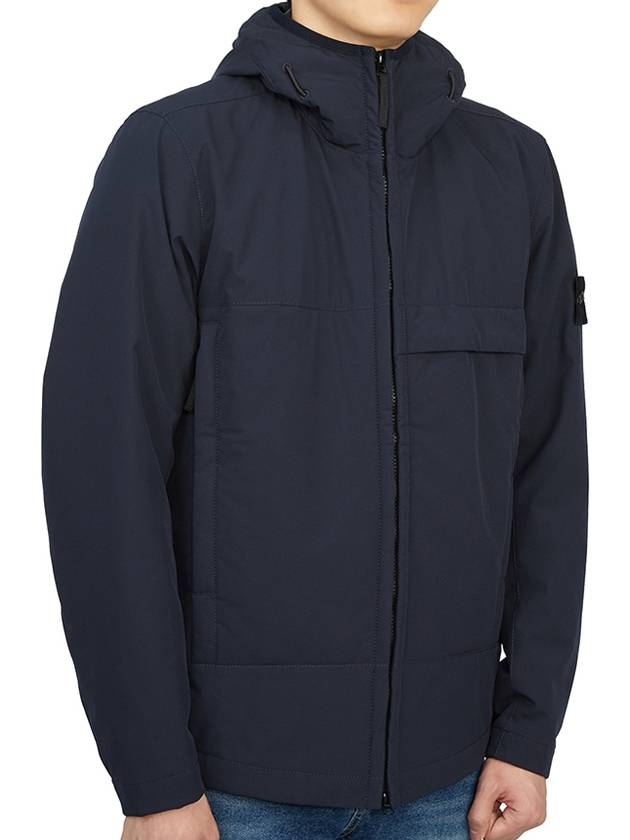 Men's Soft Shell Pure Insulation Technology Primaloft Hooded Jacket Navy - STONE ISLAND - BALAAN 5