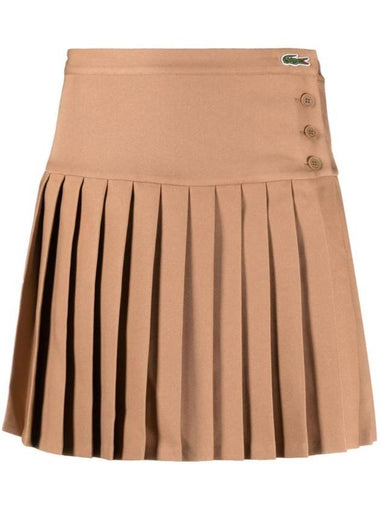 Logo Applique Pleated Skirt JF0760 - LACOSTE - BALAAN 1